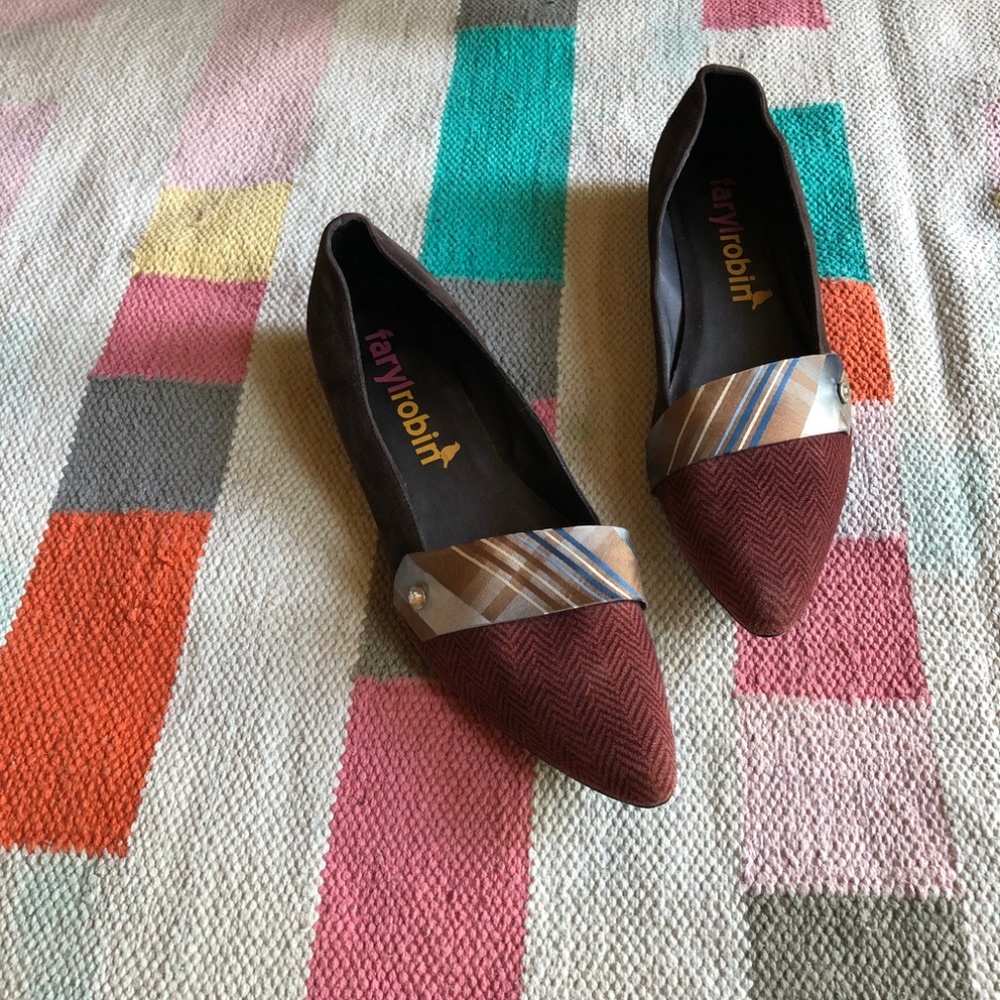 CUTE Faryl Robin Anthropologie necktie flats 9.5